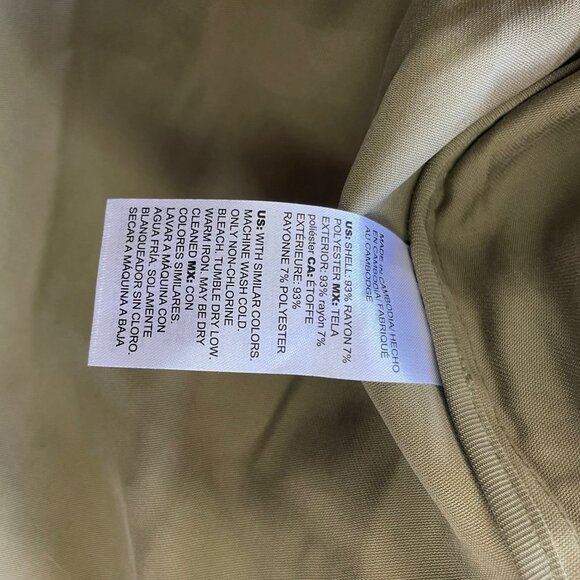 NWT Chicos Jacket Trench Coat Size Medium Green Long Tencel Fall Lightweight - Picture 11 of 11